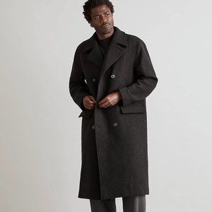 Madewell Men's Double-Breasted Long Coat in Charcoal